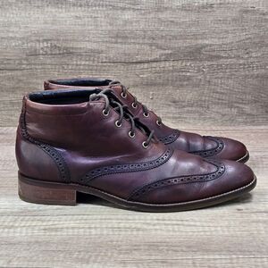 Cole Haan Liam Chukka II Men's Sz 10.5M Brown Leather Wingtip Ankle Boots C11053